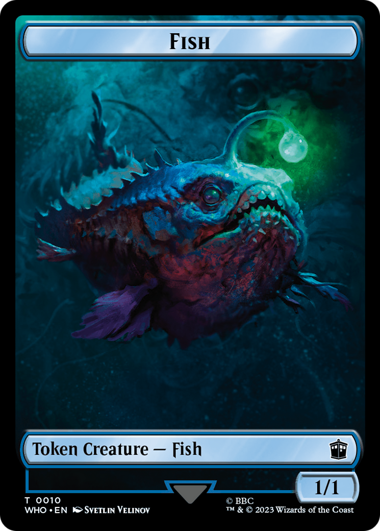 Human (0006) // Fish Double-Sided Token [Doctor Who Tokens] | Shuffle n Cut Hobbies & Games