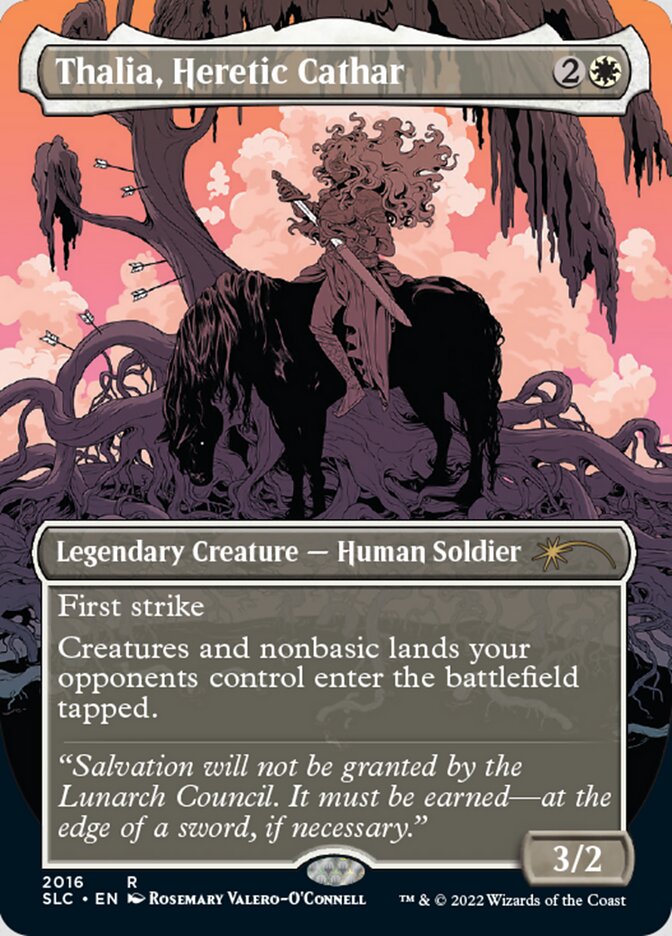 Thalia, Heretic Cathar (Borderless) [Secret Lair Countdown Kit] | Shuffle n Cut Hobbies & Games