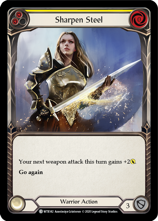Sharpen Steel (Yellow) [U-WTR142] (Welcome to Rathe Unlimited)  Unlimited Rainbow Foil | Shuffle n Cut Hobbies & Games