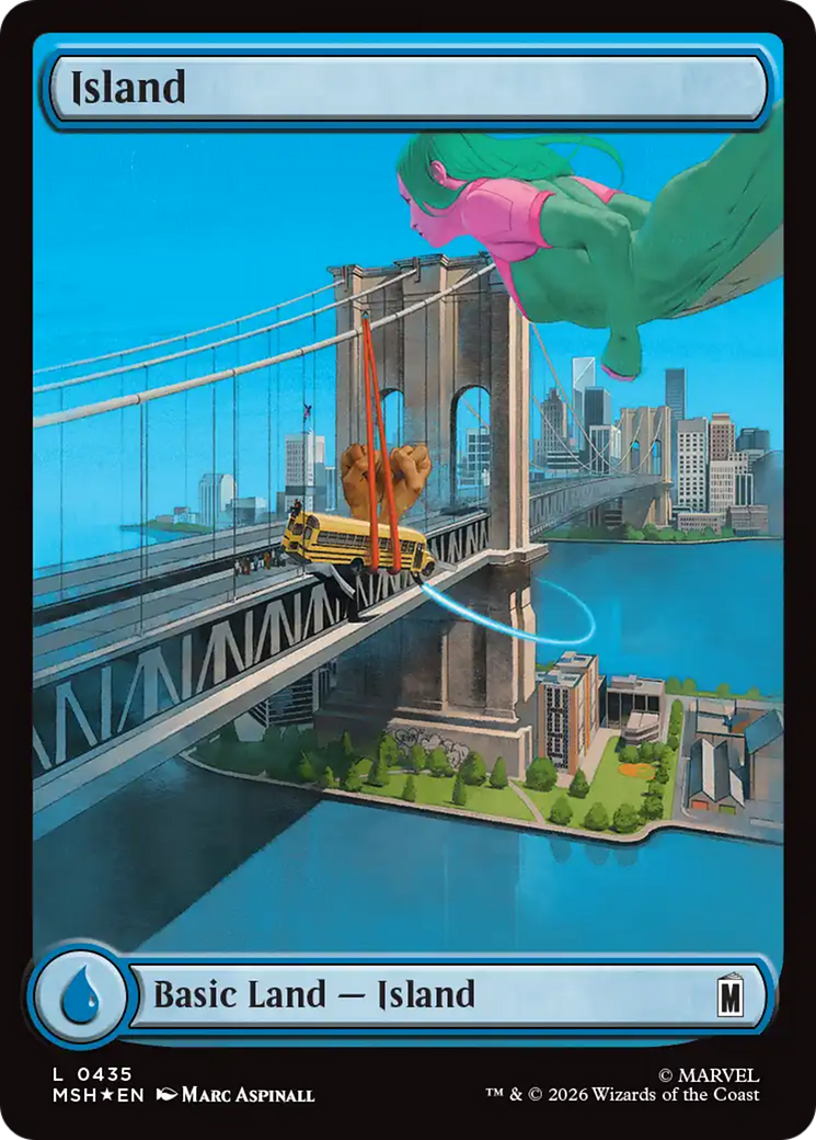Island (0435) (Surge Foil) [Marvel Super Heroes] | Shuffle n Cut Hobbies & Games