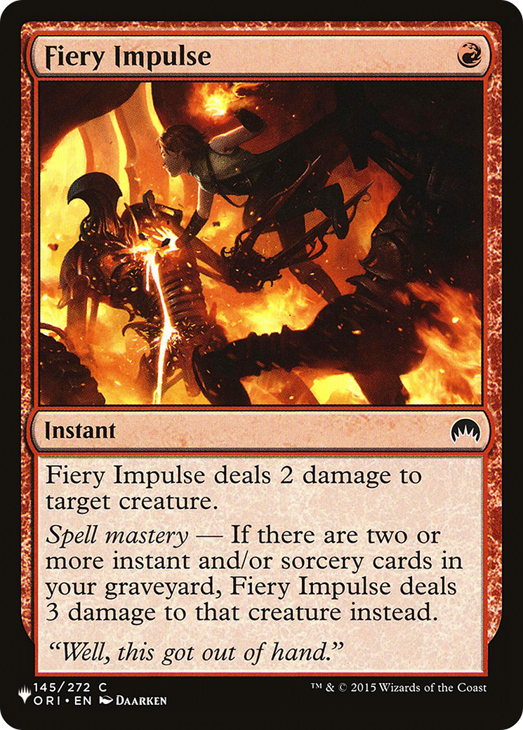Fiery Impulse [The List] | Shuffle n Cut Hobbies & Games
