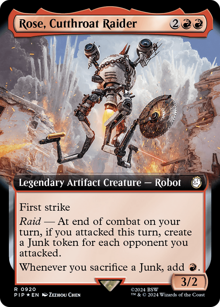Rose, Cutthroat Raider (Extended Art) (Surge Foil) [Fallout] | Shuffle n Cut Hobbies & Games