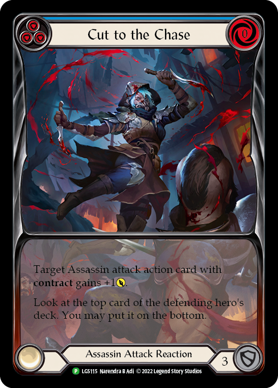 Cut to the Chase (Blue) [LGS115] (Promo)  Rainbow Foil | Shuffle n Cut Hobbies & Games