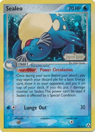 Sealeo (43/92) (Stamped) [EX: Legend Maker] | Shuffle n Cut Hobbies & Games