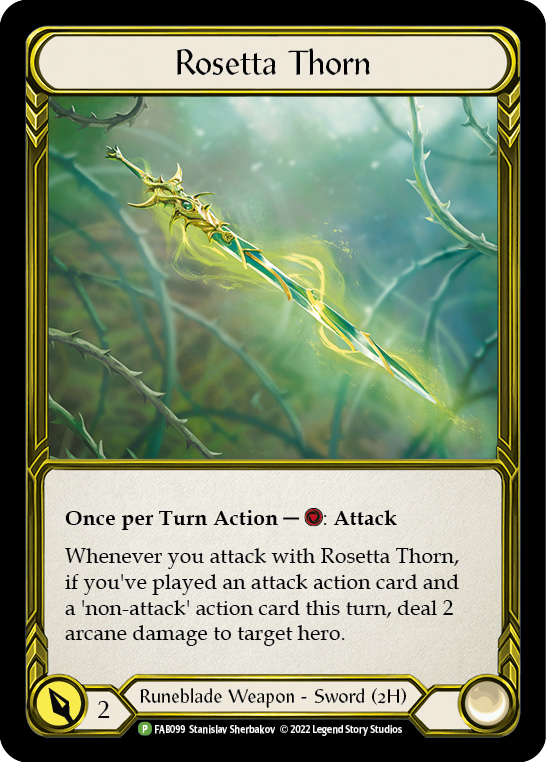 Rosetta Thorn (Golden) [FAB099] (Promo)  Cold Foil | Shuffle n Cut Hobbies & Games