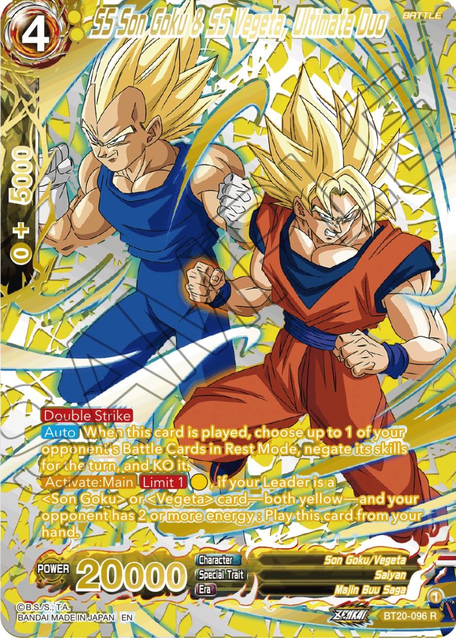SS Son Goku & SS Vegeta, Ultimate Duo (Gold-Stamped) (BT20-096) [Power Absorbed] | Shuffle n Cut Hobbies & Games