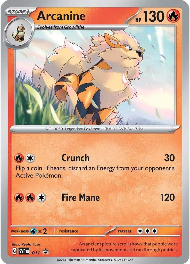 Arcanine (011) [Scarlet & Violet: Black Star Promos] | Shuffle n Cut Hobbies & Games