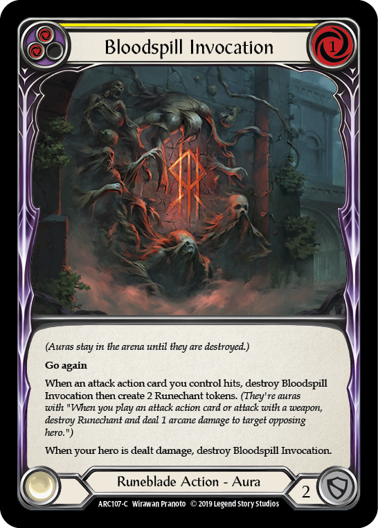 Bloodspill Invocation (Yellow) [ARC107-C] (Arcane Rising)  1st Edition Normal | Shuffle n Cut Hobbies & Games