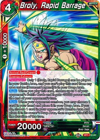 Broly, Rapid Barrage (BT7-116) [Assault of the Saiyans] | Shuffle n Cut Hobbies & Games