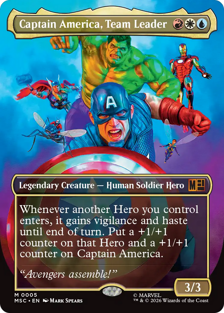 Captain America, Team Leader (Borderless) [Marvel Super Heroes Commander] | Shuffle n Cut Hobbies & Games