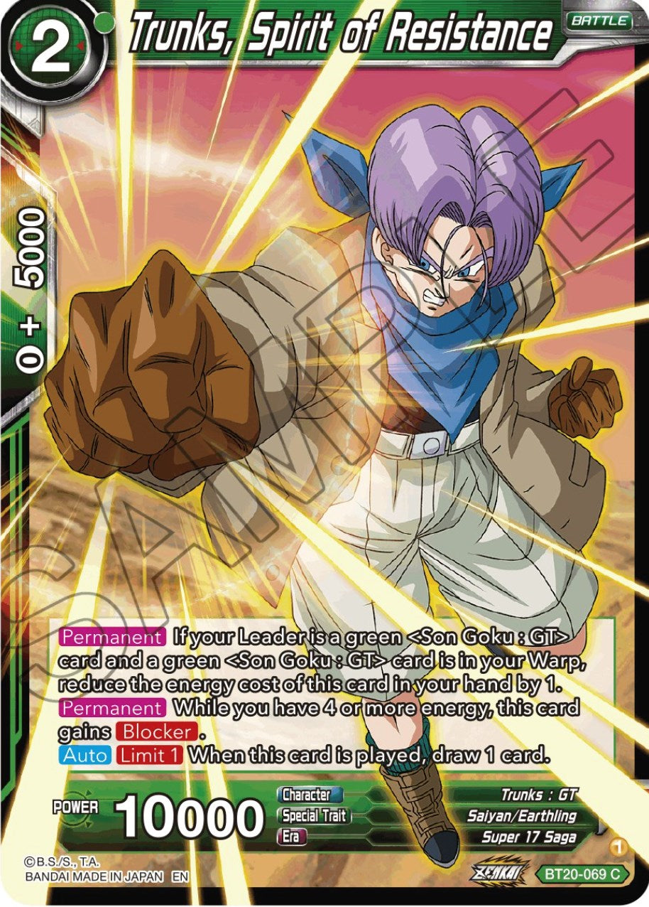 Trunks, Spirit of Resistance (BT20-069) [Power Absorbed] | Shuffle n Cut Hobbies & Games