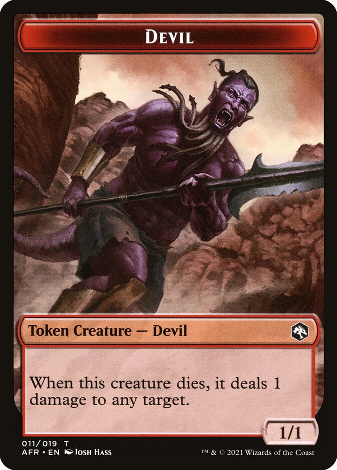 Devil // Icingdeath, Frost Tongue Double-Sided Token [Dungeons & Dragons: Adventures in the Forgotten Realms Tokens] | Shuffle n Cut Hobbies & Games