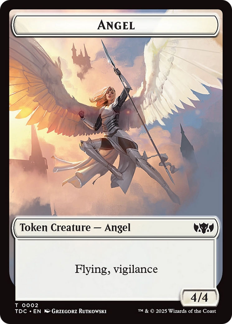 Angel // Spirit Double-Sided Token [Tarkir: Dragonstorm Commander Tokens] | Shuffle n Cut Hobbies & Games