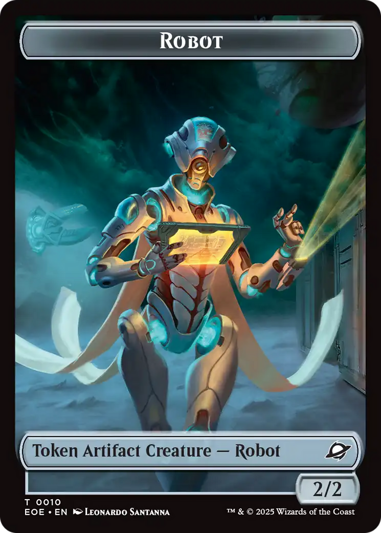 Robot // Emblem - Tezzeret, Cruel Captain Double-Sided Token [Edge of Eternities Tokens] | Shuffle n Cut Hobbies & Games