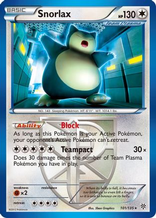 Snorlax (101/135) [Black & White: Plasma Storm] | Shuffle n Cut Hobbies & Games