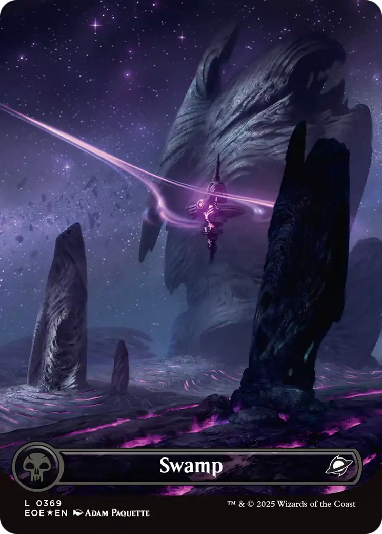 Swamp (0369) (Borderless) (Galaxy Foil) [Edge of Eternities] | Shuffle n Cut Hobbies & Games