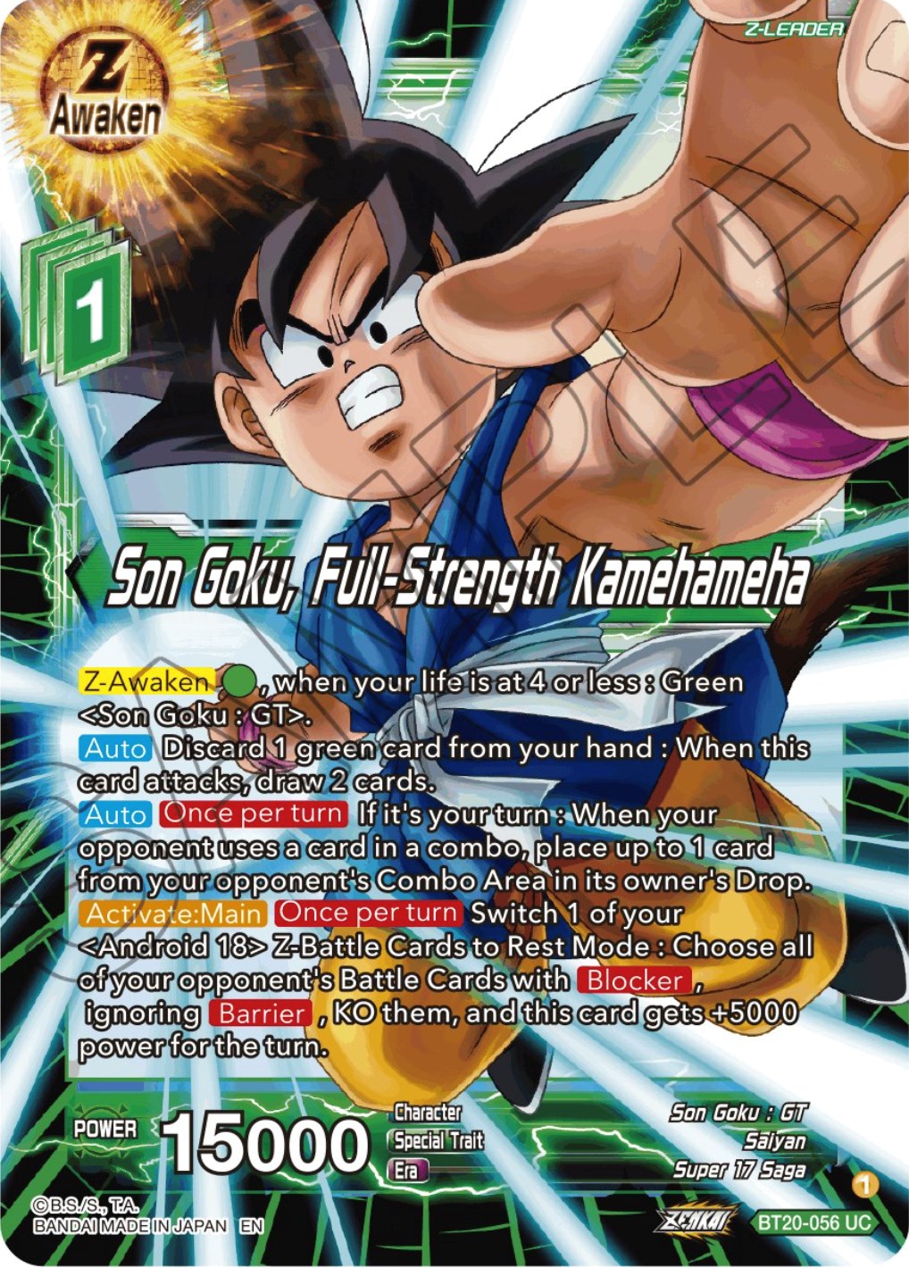 Son Goku, Full-Strength Kamehameha (BT20-056) [Power Absorbed] | Shuffle n Cut Hobbies & Games