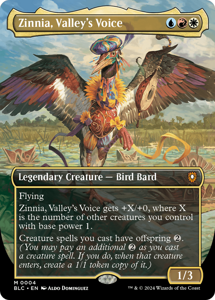 Zinnia, Valley's Voice (Borderless) [Bloomburrow Commander] | Shuffle n Cut Hobbies & Games