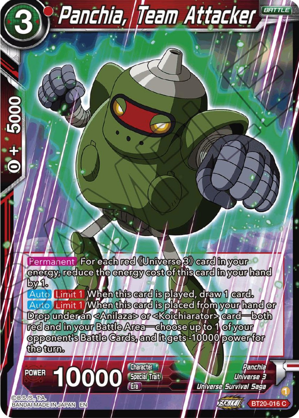 Panchia, Team Attacker (BT20-016) [Power Absorbed] | Shuffle n Cut Hobbies & Games