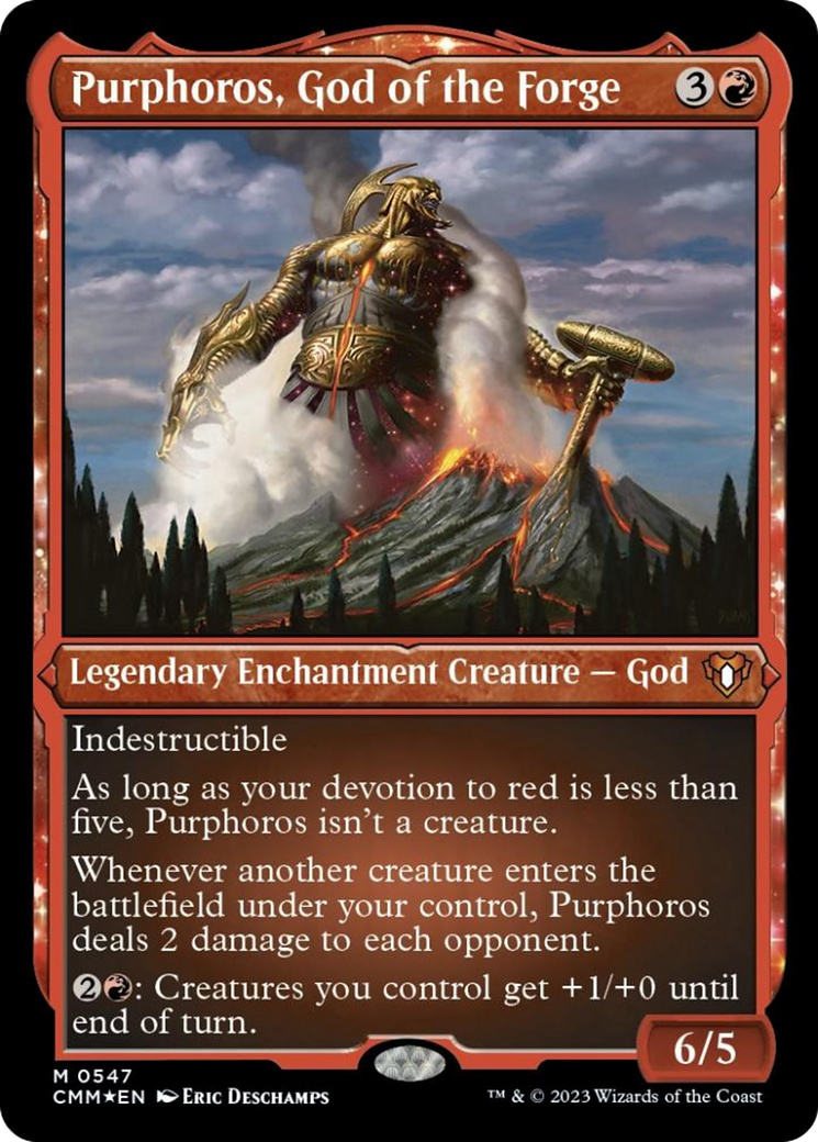 Purphoros, God of the Forge (Foil Etched) [Commander Masters] | Shuffle n Cut Hobbies & Games