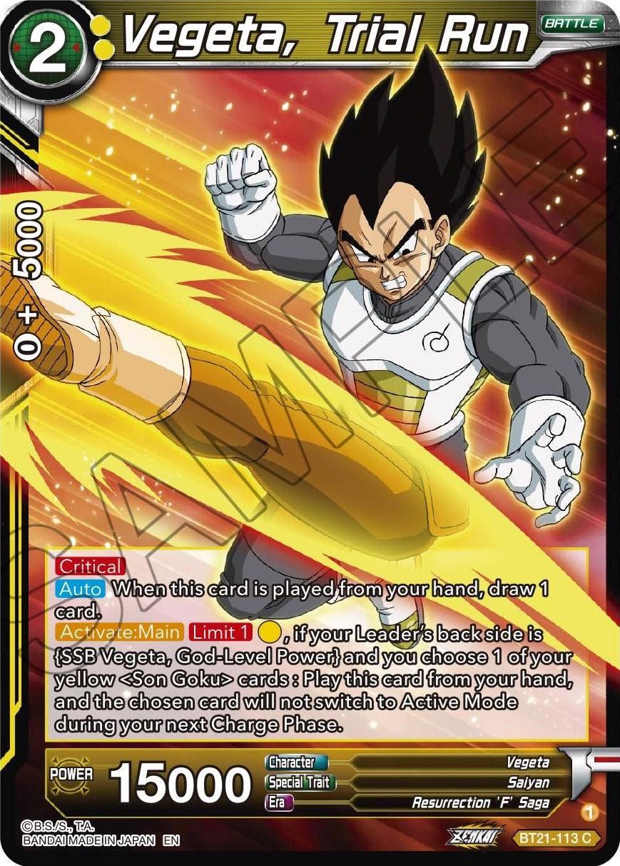 Vegeta, Trial Run (BT21-113) [Wild Resurgence] | Shuffle n Cut Hobbies & Games