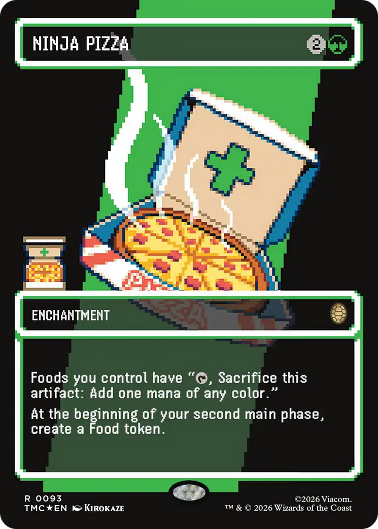 Ninja Pizza (Borderless) (Surge Foil) [Teenage Mutant Ninja Turtles Commander] | Shuffle n Cut Hobbies & Games