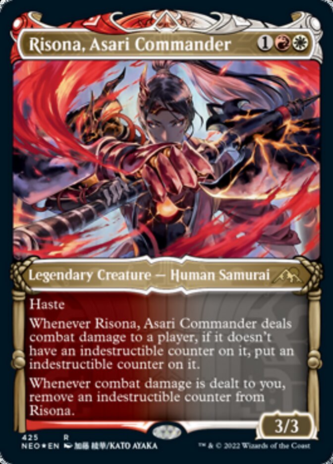 Risona, Asari Commander (Showcase) (Foil Etched) [Kamigawa: Neon Dynasty] | Shuffle n Cut Hobbies & Games