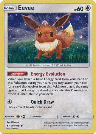Eevee (101/149) (Cosmos Holo) [Sun & Moon: Base Set] | Shuffle n Cut Hobbies & Games