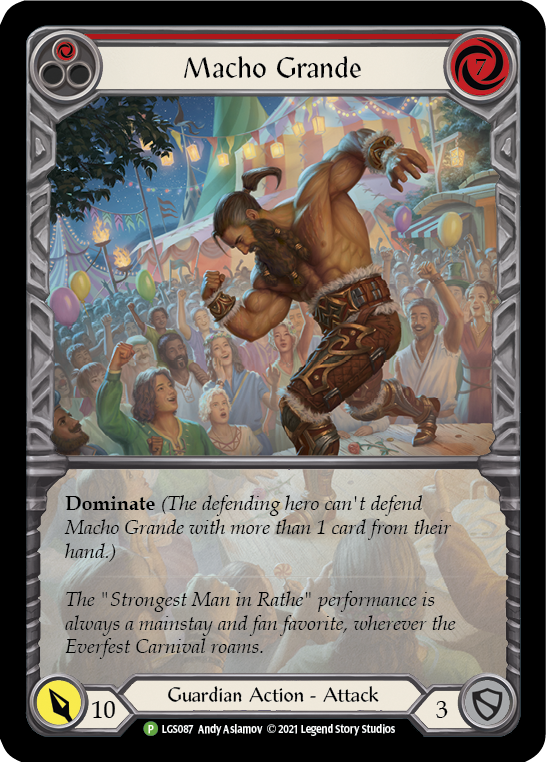 Macho Grande (Red) [LGS087] (Promo)  Rainbow Foil | Shuffle n Cut Hobbies & Games