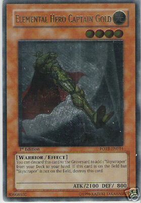 Elemental Hero Captain Gold [FOTB-EN014] Ultimate Rare | Shuffle n Cut Hobbies & Games