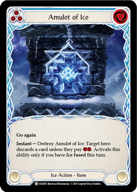 Amulet of Ice (Blue) [OLD018] (Tales of Aria Oldhim Blitz Deck)  1st Edition Normal | Shuffle n Cut Hobbies & Games