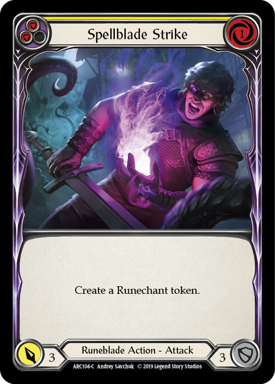 Spellblade Strike (Yellow) [ARC104-C] (Arcane Rising)  1st Edition Rainbow Foil | Shuffle n Cut Hobbies & Games