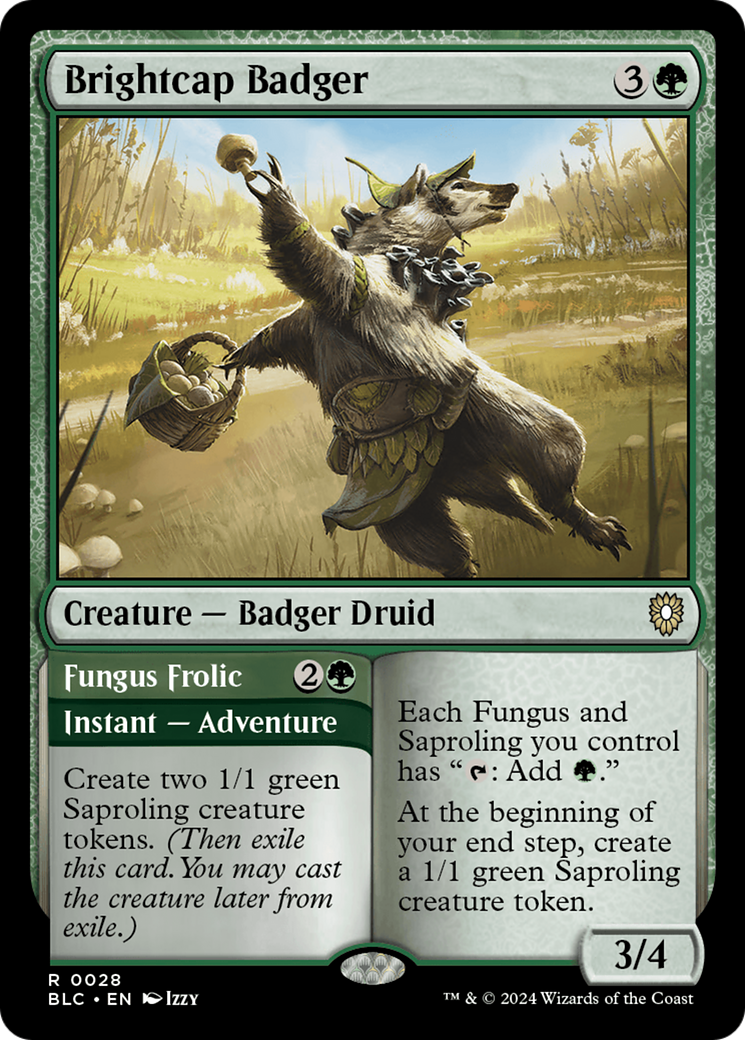Brightcap Badger // Fungus Frolic [Bloomburrow Commander] | Shuffle n Cut Hobbies & Games