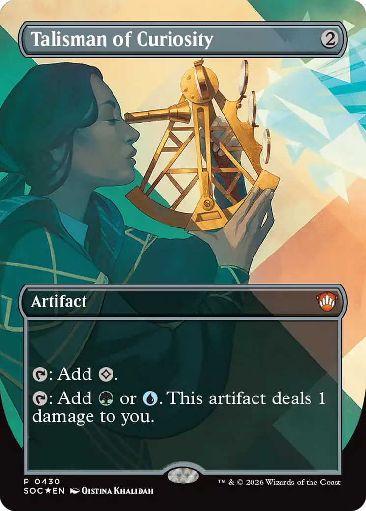 Talisman of Curiosity (Borderless) [Secrets of Strixhaven Commander] | Shuffle n Cut Hobbies & Games