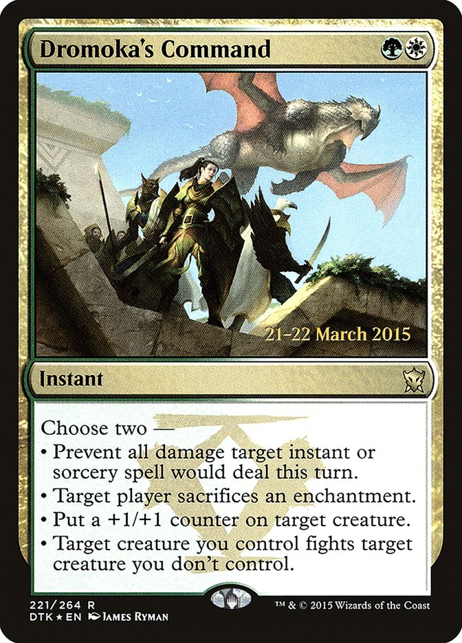 Dromoka's Command [Dragons of Tarkir Prerelease Promos] | Shuffle n Cut Hobbies & Games