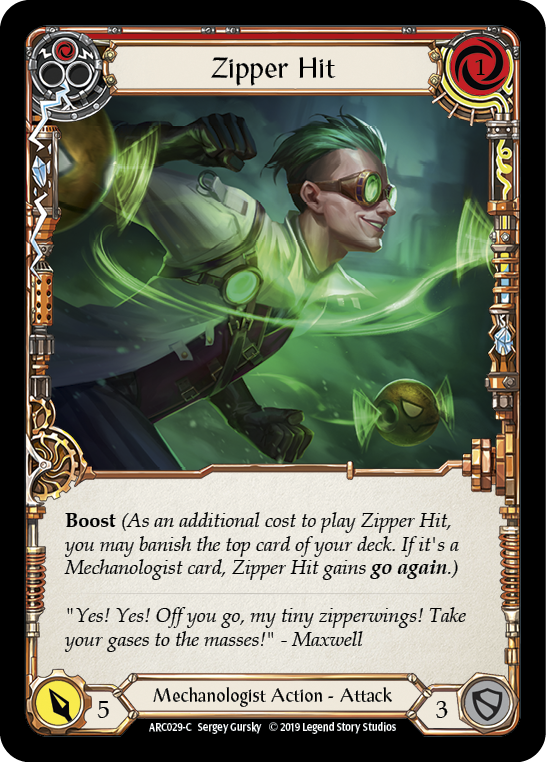 Zipper Hit (Red) [ARC029-C] (Arcane Rising)  1st Edition Normal | Shuffle n Cut Hobbies & Games