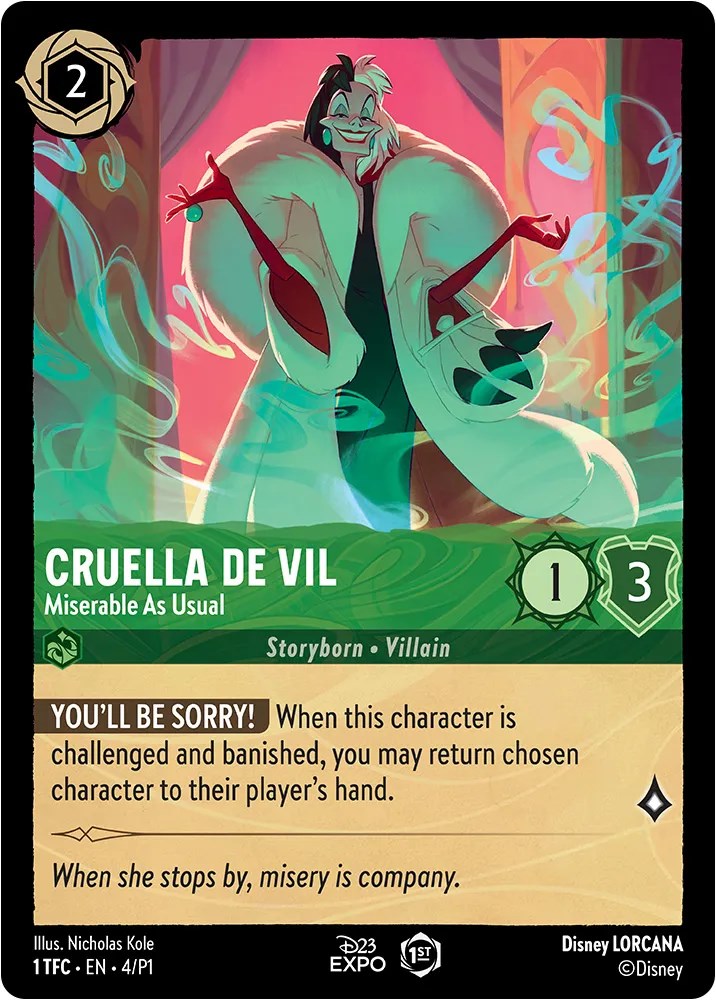 Cruella de Vil (4) [D23 Promos] | Shuffle n Cut Hobbies & Games
