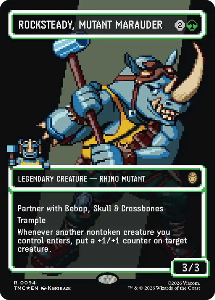 Rocksteady, Mutant Marauder (Borderless) (Surge Foil) [Teenage Mutant Ninja Turtles Commander] | Shuffle n Cut Hobbies & Games