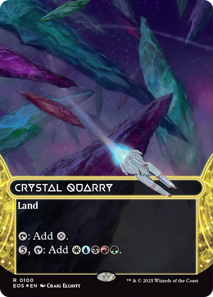 Crystal Quarry (0100) (Borderless) (Galaxy Foil) [Edge of Eternities: Stellar Sights] | Shuffle n Cut Hobbies & Games