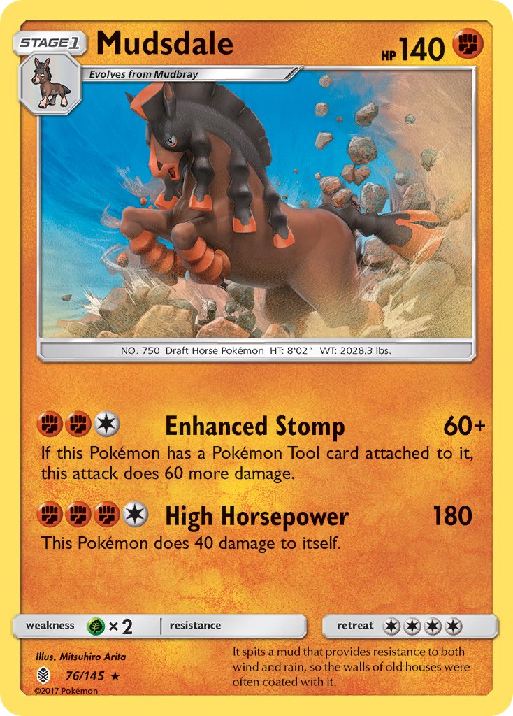 Mudsdale (76/145) (Prerelease Kit Exclusive) (Theme Deck Exclusive) [Sun & Moon: Guardians Rising] | Shuffle n Cut Hobbies & Games