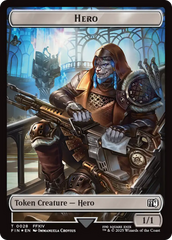 Bird // Hero (0028) Double-Sided Token (Surge Foil) [FINAL FANTASY Commander Tokens] | Shuffle n Cut Hobbies & Games