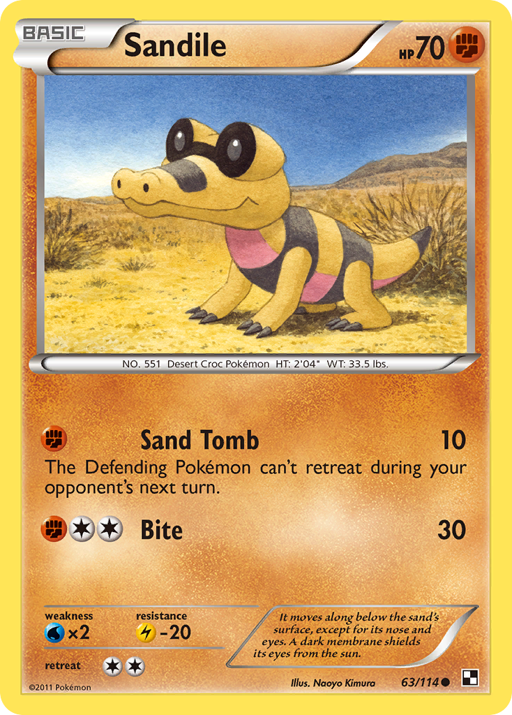 Sandile (63/114) [Black & White: Base Set] | Shuffle n Cut Hobbies & Games
