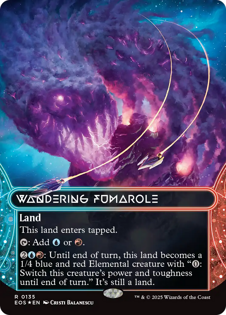 Wandering Fumarole (0135) (Borderless) (Galaxy Foil) [Edge of Eternities: Stellar Sights] | Shuffle n Cut Hobbies & Games