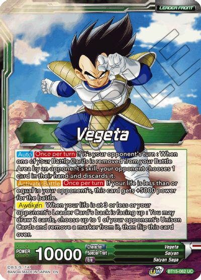 Vegeta // Vegeta, Destined Confrontation (BT15-062) [Saiyan Showdown] | Shuffle n Cut Hobbies & Games