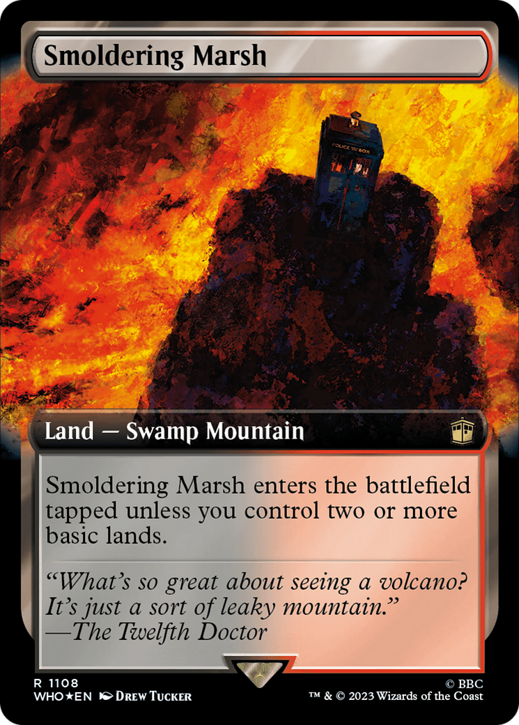 Smoldering Marsh (Extended Art) (Surge Foil) [Doctor Who] | Shuffle n Cut Hobbies & Games