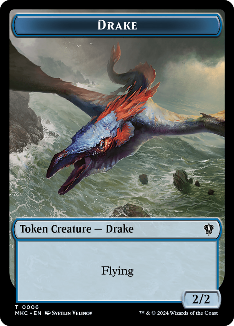 Drake // Koma's Coil Double-Sided Token [Murders at Karlov Manor Commander Tokens] | Shuffle n Cut Hobbies & Games
