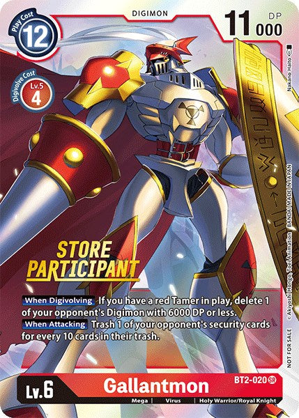 Gallantmon [BT2-020] (Store Participant) [Release Special Booster Promos] | Shuffle n Cut Hobbies & Games