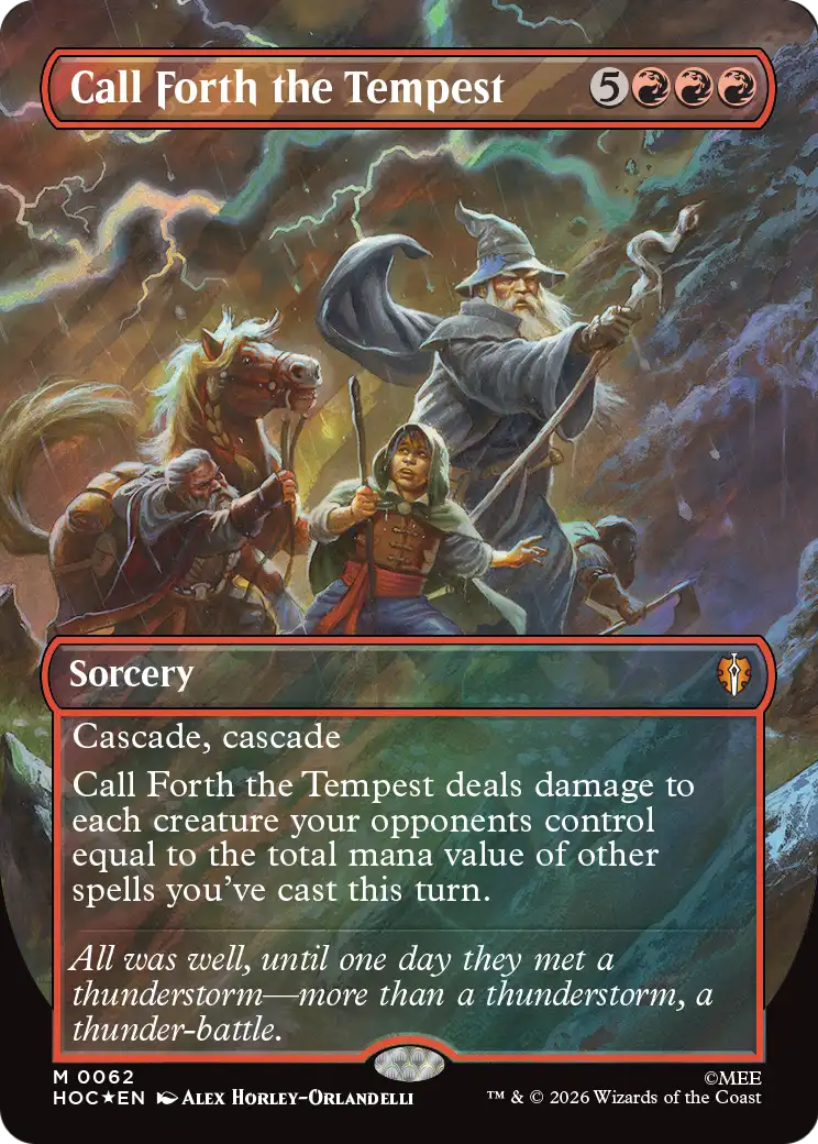 Call Forth the Tempest (Borderless) (Surge Foil) [The Hobbit: Eternal-Legal] | Shuffle n Cut Hobbies & Games