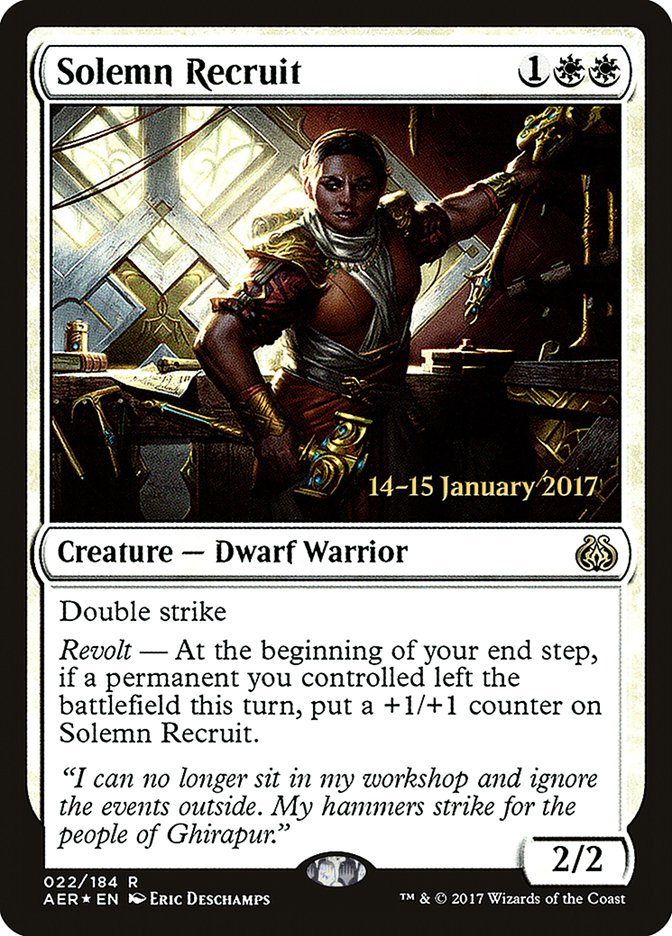 Solemn Recruit [Aether Revolt Prerelease Promos] | Shuffle n Cut Hobbies & Games