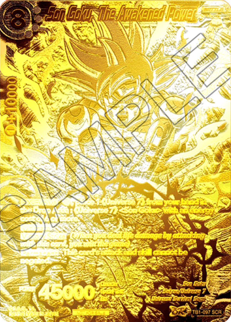 Son Goku, The Awakened Power (2021 World Championship) (Metal Gold Foil) (TB1-097) [Tournament Promotion Cards] | Shuffle n Cut Hobbies & Games